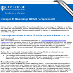 Perspectives cambridge aice reflective emphasis puts lower essay learner xtremepapers changes